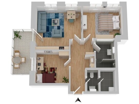 WM/15/Bhf - 3 - Raumwohnung im 2. OG mit Balkon! ERSTBEZUG