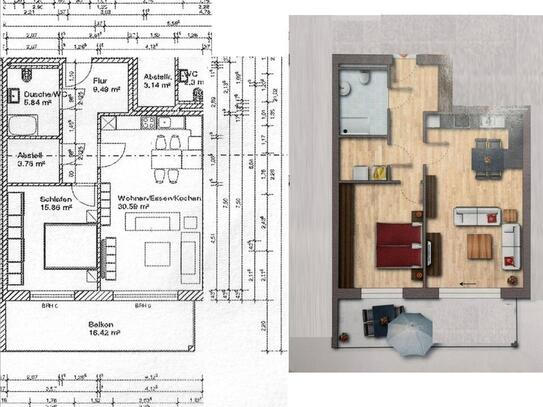 Mietwohnung 78m² in Stuhr-Varrel, 2 Zi., Barrierefrei, für Ü-60