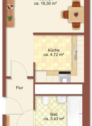 2-Raum-Wohnung in Chemnitz Kappel