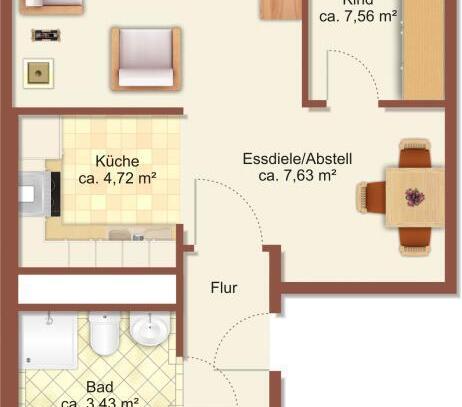 3-Raum-Wohnung in Chemnitz Helbersdorf