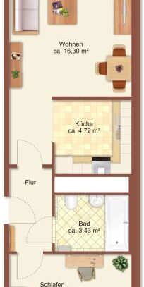 2-Raum-Wohnung in Chemnitz Helbersdorf