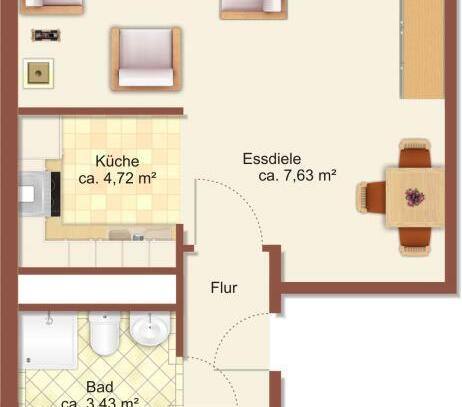 2-Raum-Wohnung in Chemnitz Helbersdorf