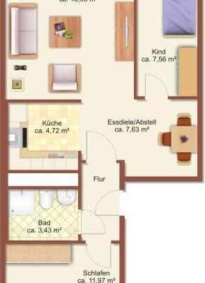 3-Raum-Wohnung in Chemnitz Helbersdorf