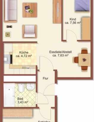 3-Raum-Wohnung in Chemnitz Kappel