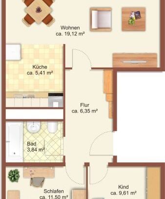 3-Raum-Wohnung in Chemnitz Helbersdorf