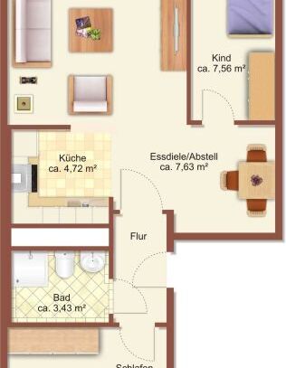 3-Raum-Wohnung in Chemnitz Helbersdorf