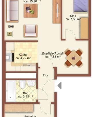 3-Raum-Wohnung in Chemnitz Helbersdorf