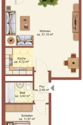 2-Raum-Wohnung in Chemnitz Helbersdorf