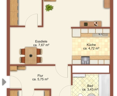 4-Raum-Wohnung in Chemnitz Helbersdorf