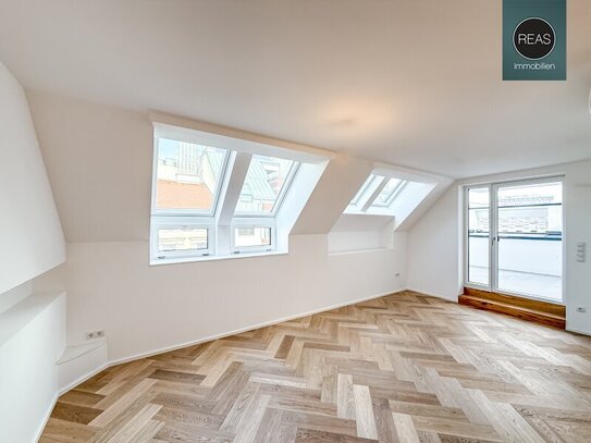 Elevate 1090 – Erstbezug: Luxus Dachgeschoss - Wohnung (klimatisiert) mit Terrasse nahe U6 Alser Straße, AKH!