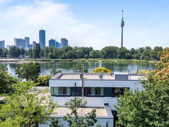 Luxuriöses Wohnen in Traumhaus mit dem wohl atemberaubendsten Ausblick der Stadt - Direkt an der Alten Donau