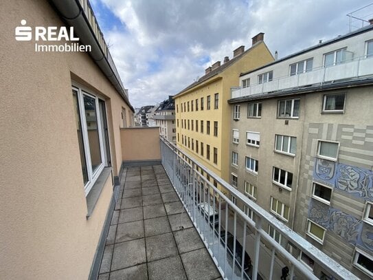 Entzückende Garconnière mit ca. 9 m² Terrasse & 6 m² Kellerabteil