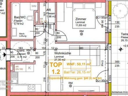 1A Qualität !! 50m² Neubau mit 26m² Terrasse