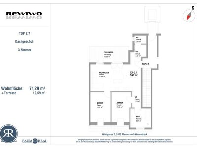 3-Zi.-Wohnung im DG mit Terrasse - barrierefreier ERSTBEZUG inkl. Carport