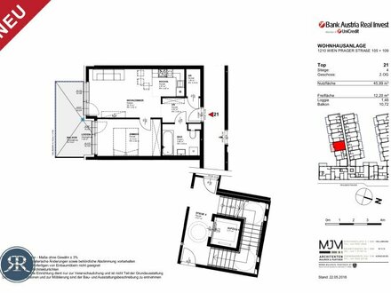 2-Zi mit Loggia und Balkon im 2. OG - TOP 421