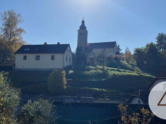 kleines Haus mit Nebengebäude und großem Garten