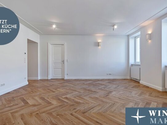 BALKONWOHNUNG im 4. Obergeschoß! Hochwertig sanierter 4-Zimmer-Stilaltbau