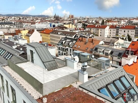 PROVISIONSFREI | Erstbezug | Penthouse mit ca. 59 m² Panorama-Dachterrasse | 4-Zimmer | TG-Stellplatz optional | Nachha…