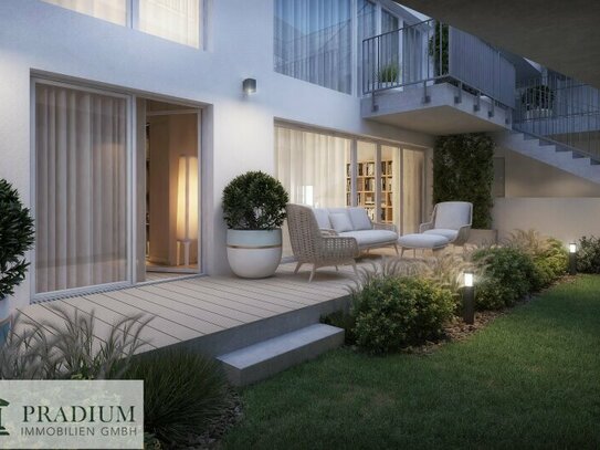 Luxuriöses Wohnen im Erdgeschoss: Exklusive 2-Zimmer-Wohnung mit Garten und Terrasse