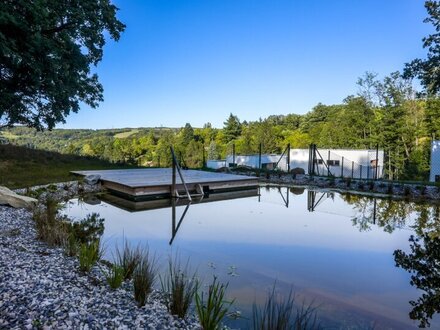 Garden Villas - Architekten Doppelhaushälfte mit idyllischem Naturteich in Ruhelage