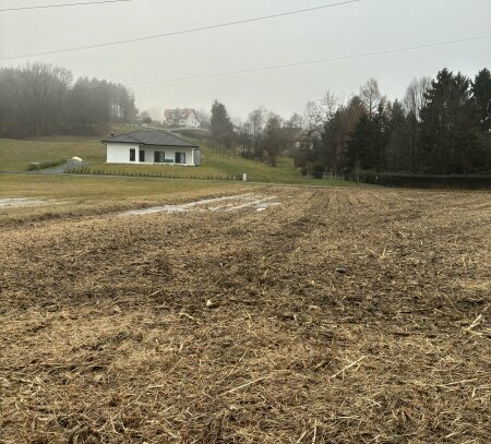 Sonniger Baugrund mit angrenzender Freifläche in ruhiger Lage