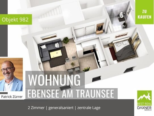 Generalsanierte 2 Zimmerwohnung im 2. Obergeschoss (Dachgeschoss)