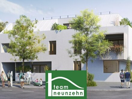 Vorne in erster Reihe hinten ruhiger Garten. 3-4 Zimmer Wohnung mit Loggia.