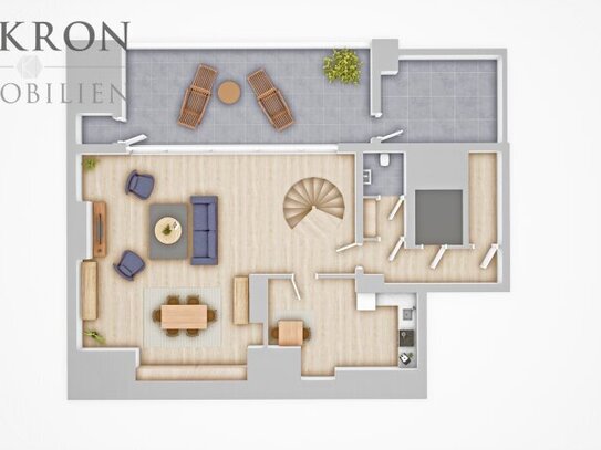 Zentrale Lage in Alt-Hietzing: Stilvolle Dachterrassen-Maisonette mit zwei Garagenstellplätzen