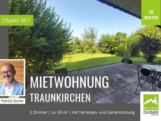 Gartenwohnung für 1 Person mit Seeblick zum Traunsee