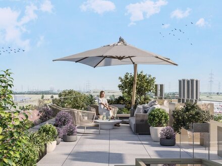 In Fertigstellung I exklusive 40 m² große Dachterrasse I Photovoltaikanlage I Fernwärme I Hauseigene Tiefgarage I Wertb…