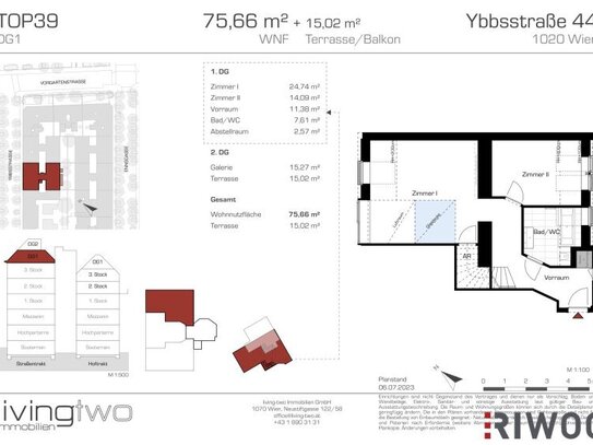 Am Vorgartenmarkt | helle 2-Zimmer Dachgeschosswohnung mit traumhafter Innenhofterrasse | Erstbezug