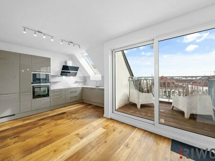 Dachterrassenwohnung mit Weitblick über Wien | Parkausrichtung | 2 Terrassen (28,6m²) | 2 Gehminuten zur U6 | 9 Min. in…