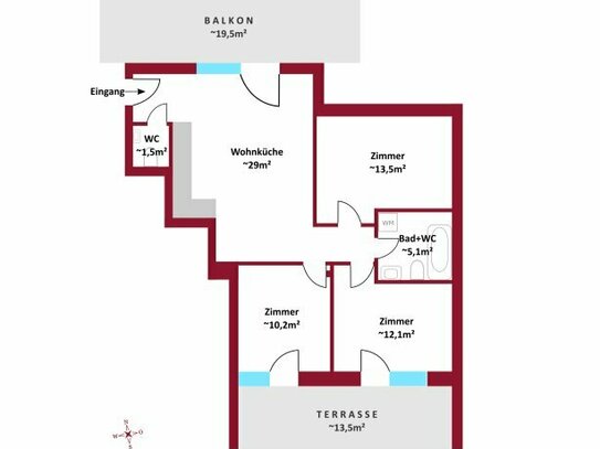 Neubau/Erstbezug I Außenflächen: Terrassen, Balkone & Dachterrassen I Schlüsselfertig I Luftwärmepumpe inkl. Kühlung I