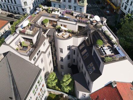 Exklusive 4-Zimmer Dachgeschoßwohnung mit großzügiger Hof- u. 360° Dachterrasse - ERSTBEZUG - Ferrogasse - Top21