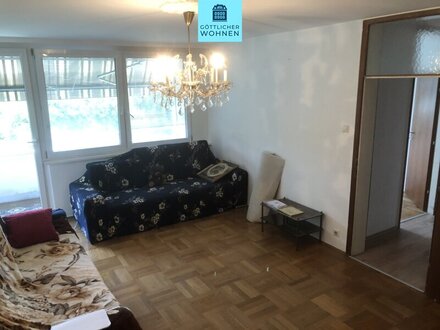 Sanierungsbedürftige Neubauwohnung mit 3,5 Zimmern inkl Loggia und Garagenstellplatz