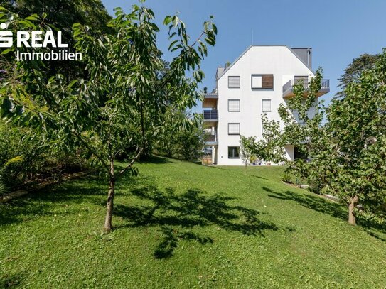 Exklusive Gartenwohnung mit Panoramablick, Wellnessbereich, Pool und Tiefgargenplatz