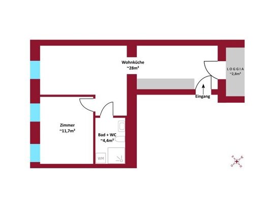 Erstbezug sanierter Altbau in Fertigstellung I ruhige hofseitige Loggia I Luftwärmepumpe I Fußbodenheizung I Schlüsself…