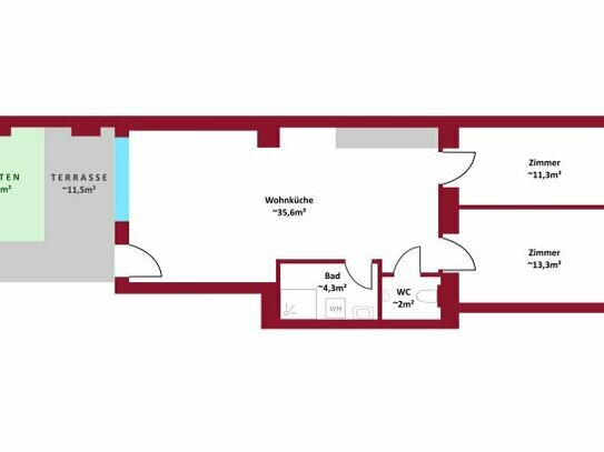 Erstklassige Erstbezug: Privater Garten und Terrassenbereich I hochwertiges Parkett I effiziente Luftwärmepumpe