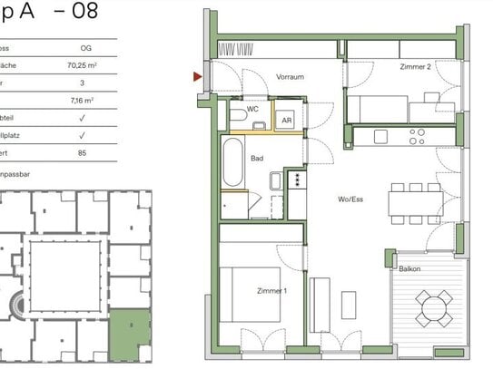 3 Zimmer Neubau-Erstbezug mit Süd-Ost-Balkon und Garage - Provisionsfrei