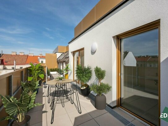 Klimatisiert: Moderne 2-Zimmer-Dachgeschosswohnung mit Balkon
