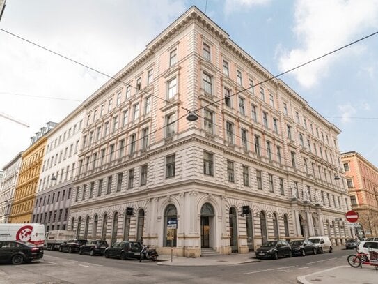 GONZAGAGASSE, BÖRSE-NÄHE, klimatisierte 139 m2 Altbau, 3 Zimmer, Komplettküche, 2 Bäder, Parketten, 4. Liftstock, U2/U4…