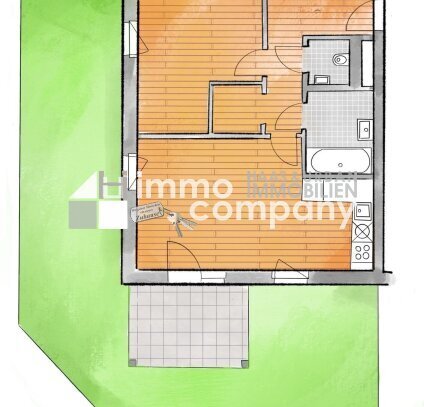 Einmalige - und letzte - Gelegenheit: 2-Zimmer-Gartenwohnung in U-Bahnnähe!