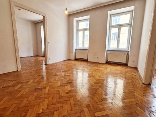 BELVEDERE-NÄHE, KEILGASSE, 89 m2 Altbau mit Loggia, 4 Zimmer, Küche, Wannenbad, Parketten, 1. Liftstock