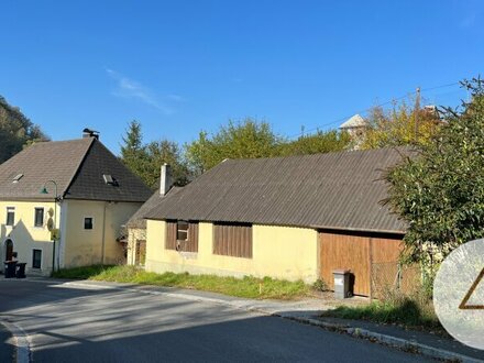 Haus mit Schuppen und Wildkräutergarten