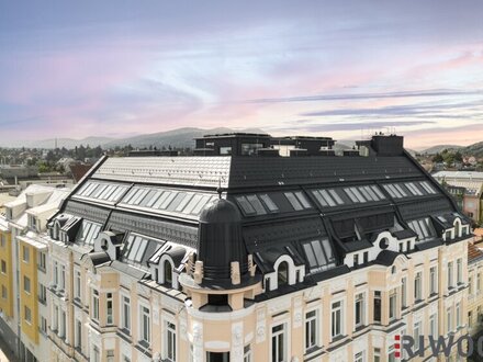 NEUBAU DACHGESCHOSSWOHNUNG II ERSTBEZUG MIT MARKENKÜCHE II LOGGIA IM TURMDACH II 3 ZIMMER II TOP LAGE IM ZENTRUM VON LI…