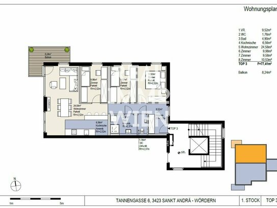 Erstbezug: Traumwohnung in 3423 St. Andrä-Wördern | 77.41m², 4 Zimmer, Balkon uvm.