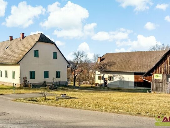 Wohnhaus & Nebengebäude auf rund 6.000 m² Bauland. - Wald und Freiland inkl. - Großes Potential.