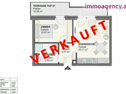 Kompakte 2 Zimmer Wohnung in Grünlage direkt beim Park ERSTBEZUG - VERKAUFT!!!