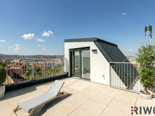 CITY VIEW & STYLE // MODERNE DACHGESCHOSSWOHNUNG // PANORAMAFENSTER // TERRASSE + DACHTERRASSE MIT TRAUMBLICK // NÄHE U…