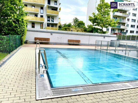 Wow!!! Traumhafte Dachgeschoss-Maisonette mit Schwimmbad und Terrasse mit exklusivem Poolblick + Garagenplatz + Neubau-…